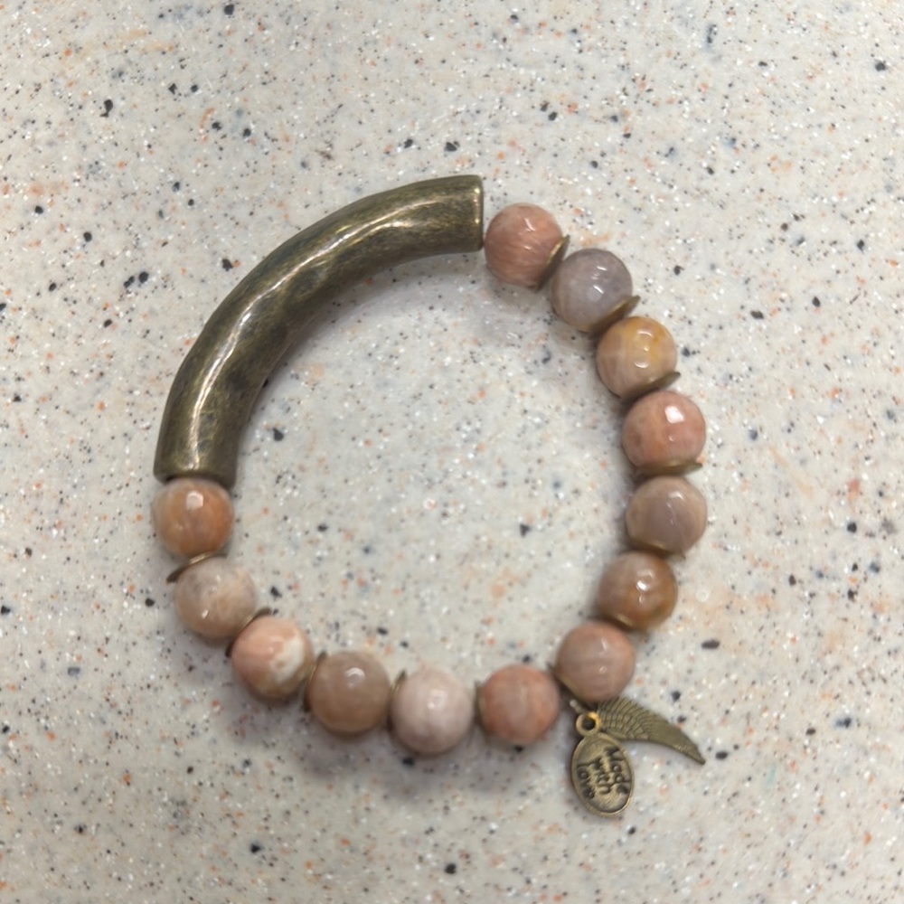 Elegant Gold and Brown Beaded Bracelet